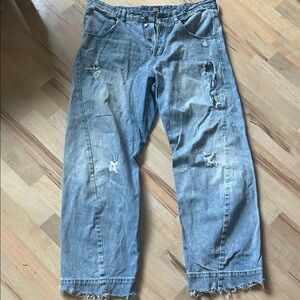 BDG Women's Relaxed Distressed Blue Jeans